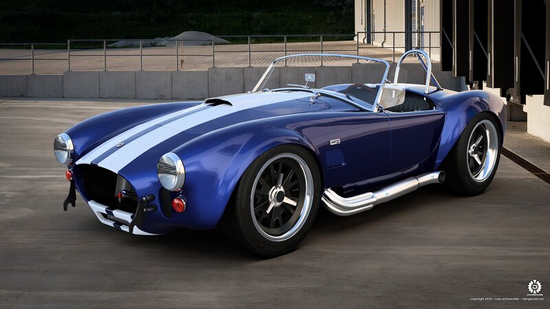 blue classic sports car