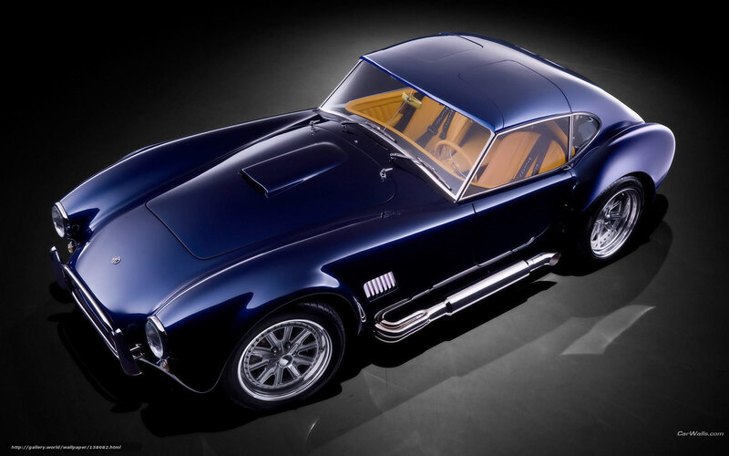 Blue Classic Sports Car — Dramatic, Photograph, Yellow Interior