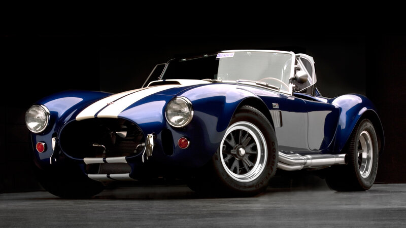 Blue Classic Sports Car — Dramatic