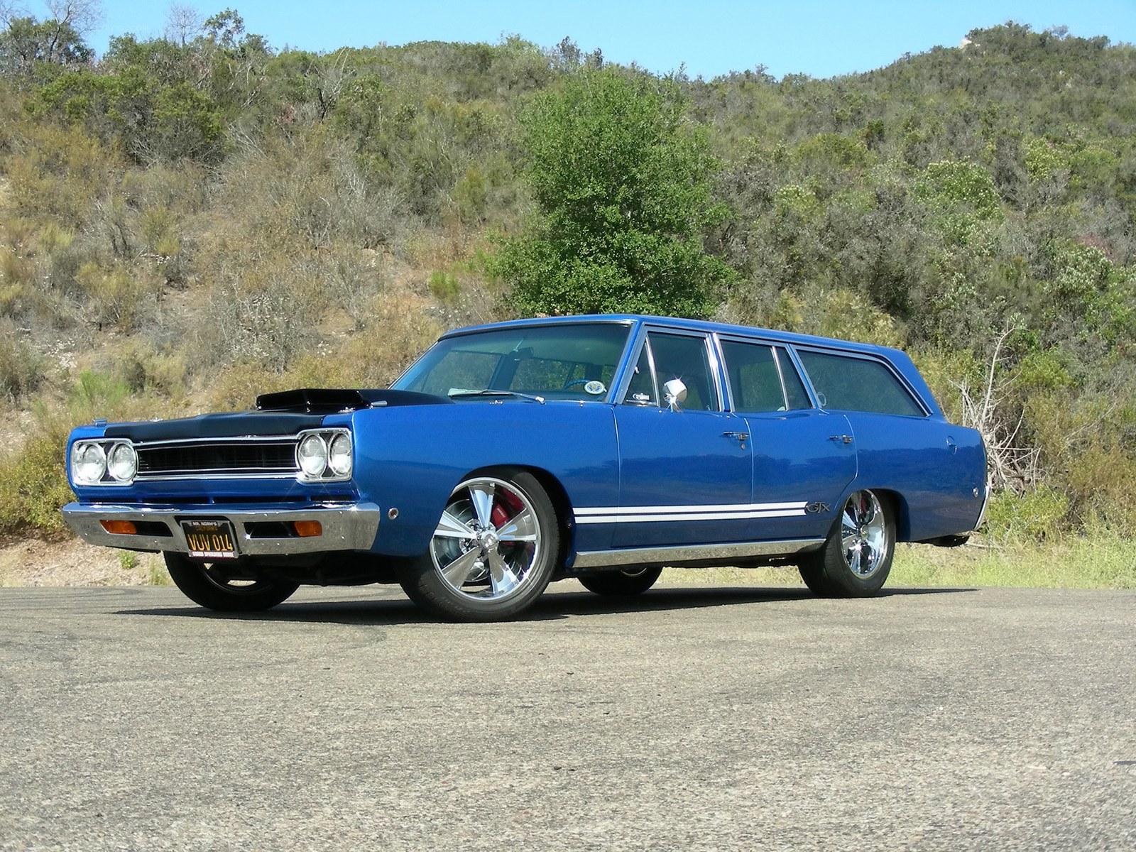 Blue classic station wagon