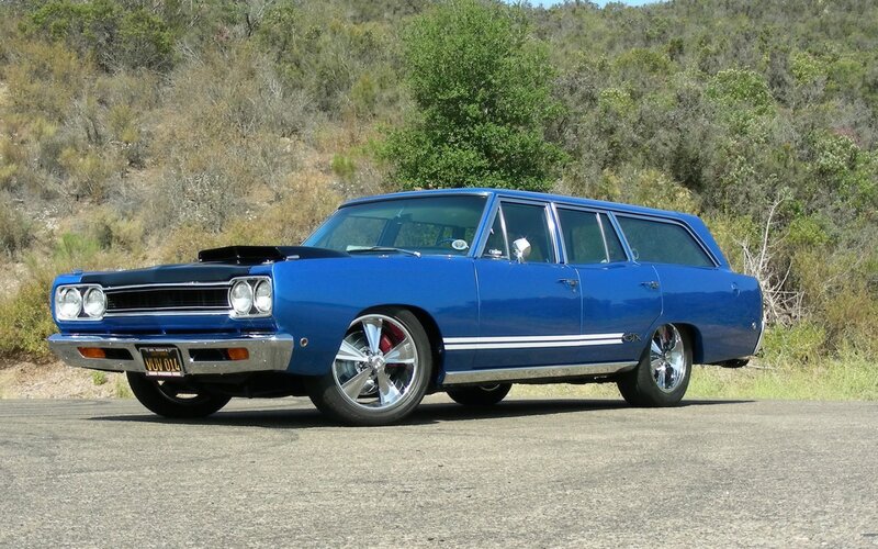 Blue Classic Station Wagon — Calm, Afternoon, Photograph
