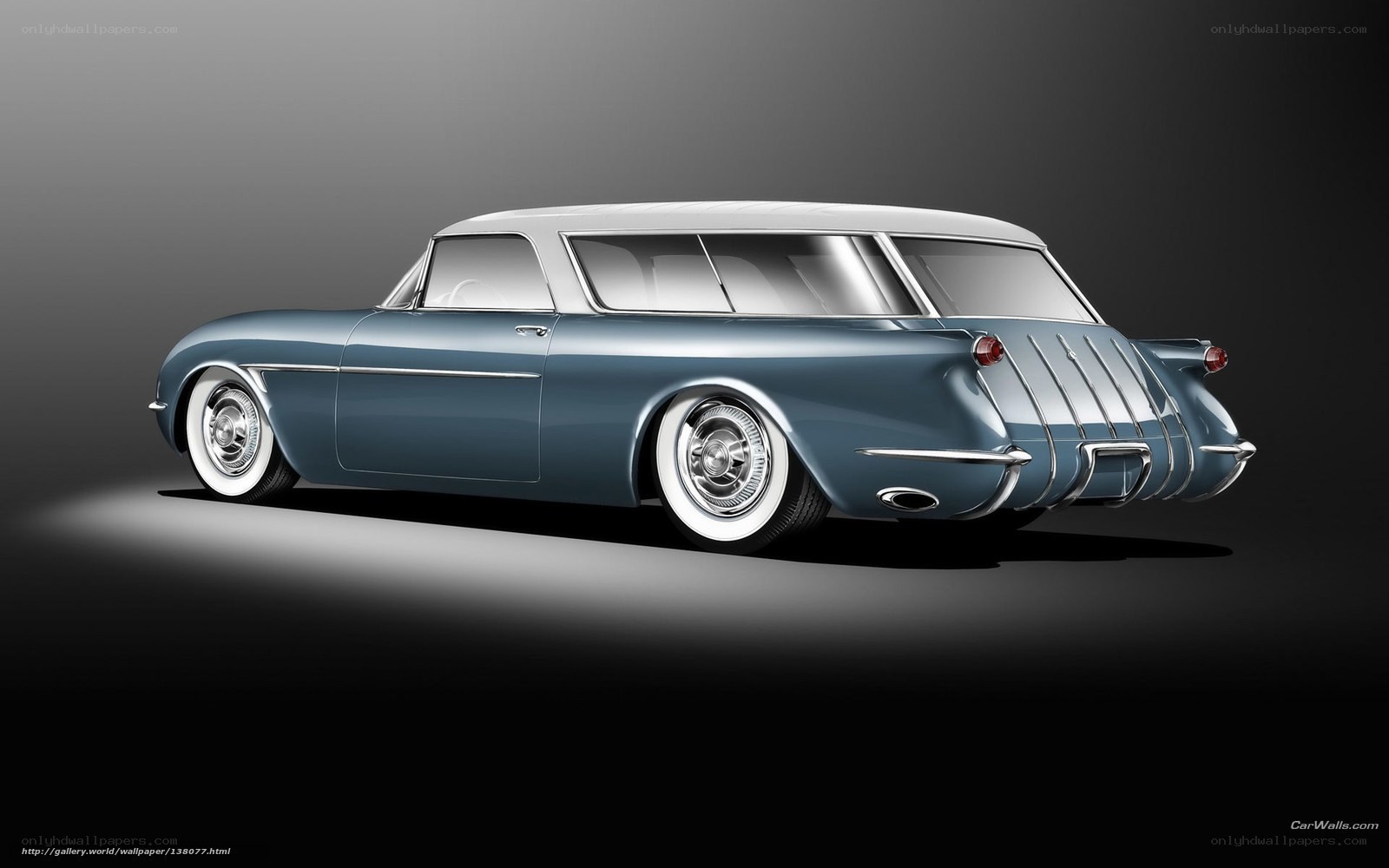 blue classic station wagon