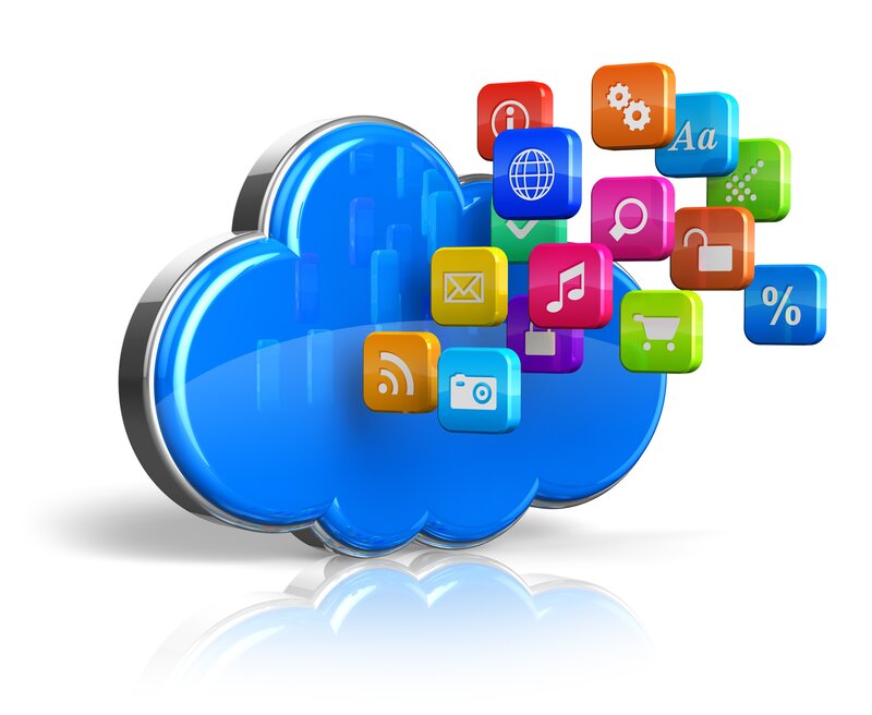 Blue Cloud with App Icons — Neutral
