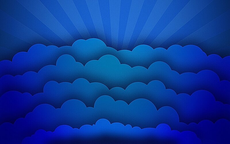 Blue Clouds with Sun Rays — Dramatic