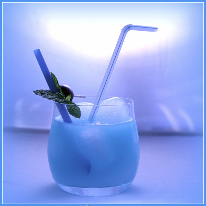 Blue Cocktail in Glass — Cool