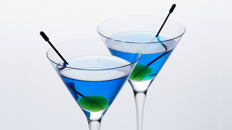 Blue Cocktails in Glasses — Clean