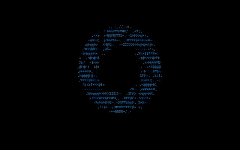 Blue Code on Black Background