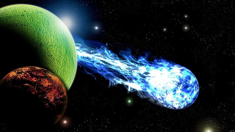 Blue Comet in Space