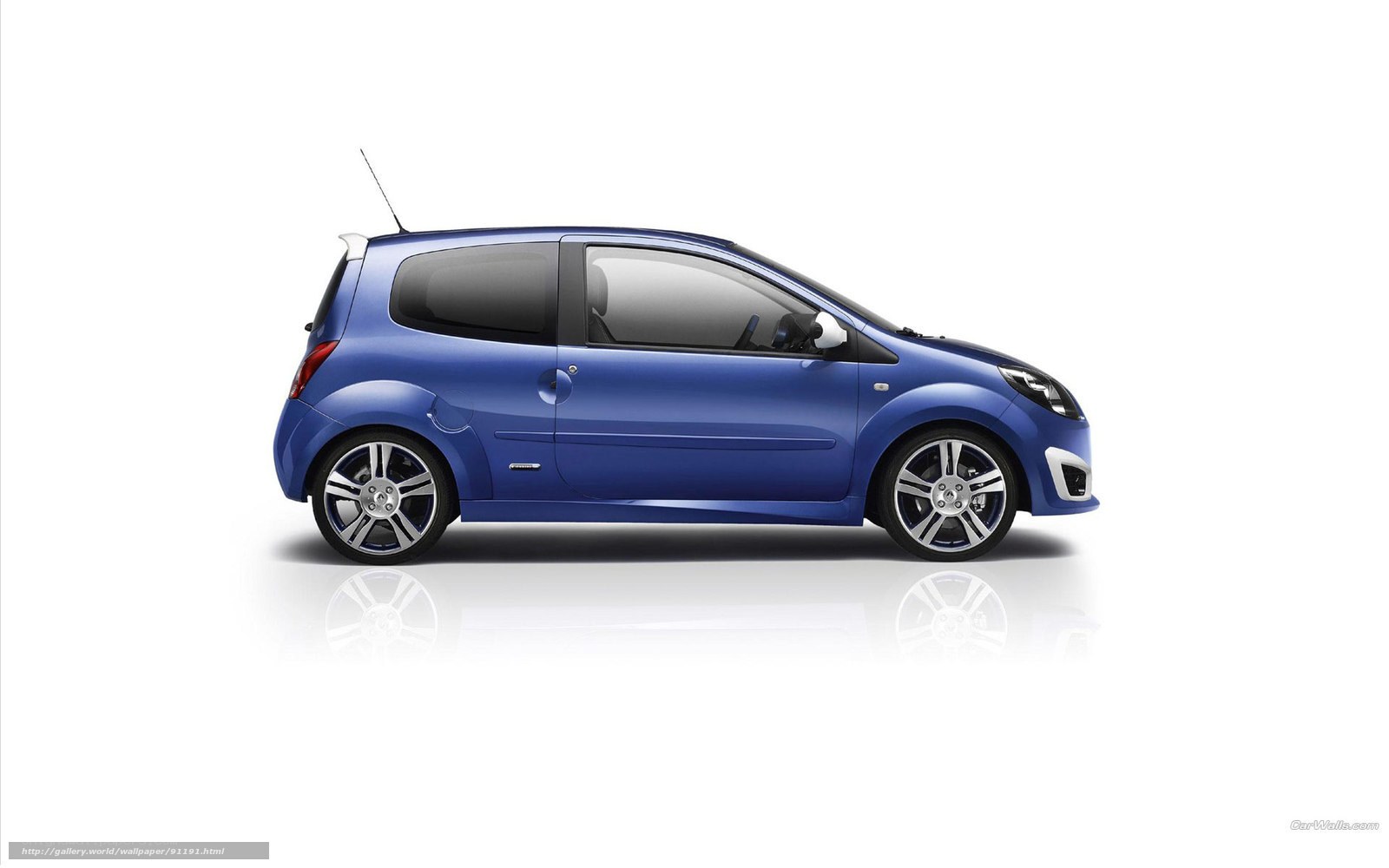 blue compact car side view