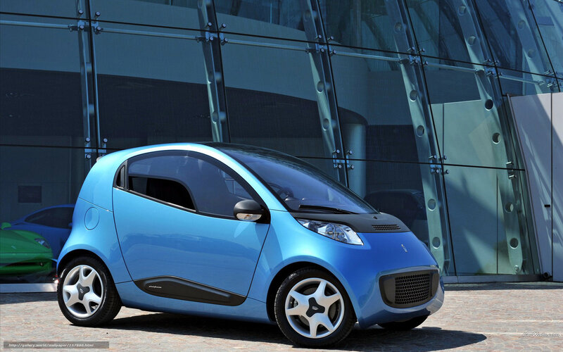 Blue compact concept car