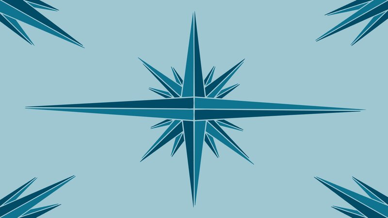 Blue Compass Rose