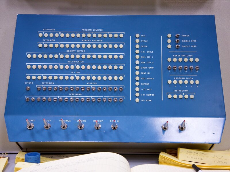 blue computer control panel