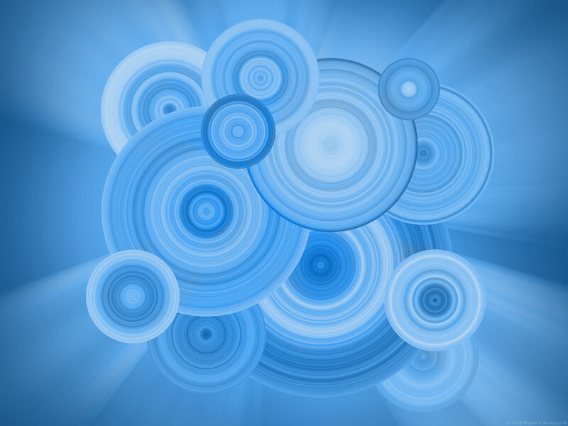 Blue concentric circles abstract