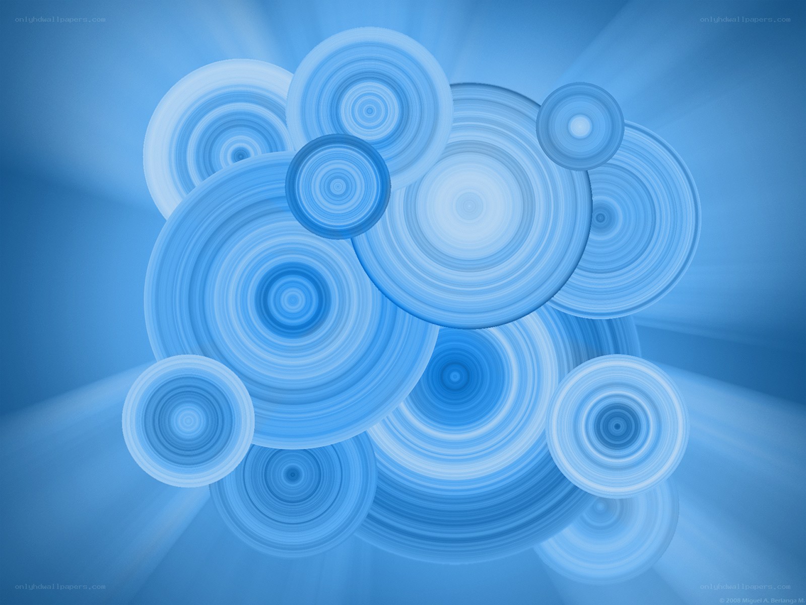 Blue concentric circles abstract