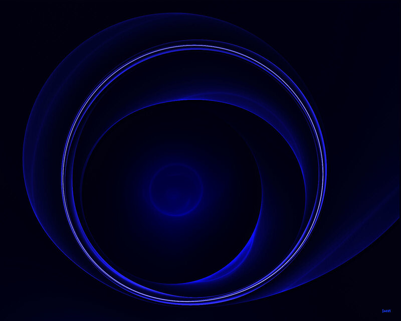Blue concentric rings abstract