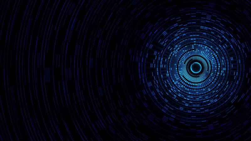 Blue Concentric Tunnel — Abstract, Digital Art