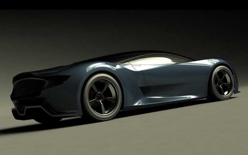 Blue Concept Car — Dramatic, 3d Render