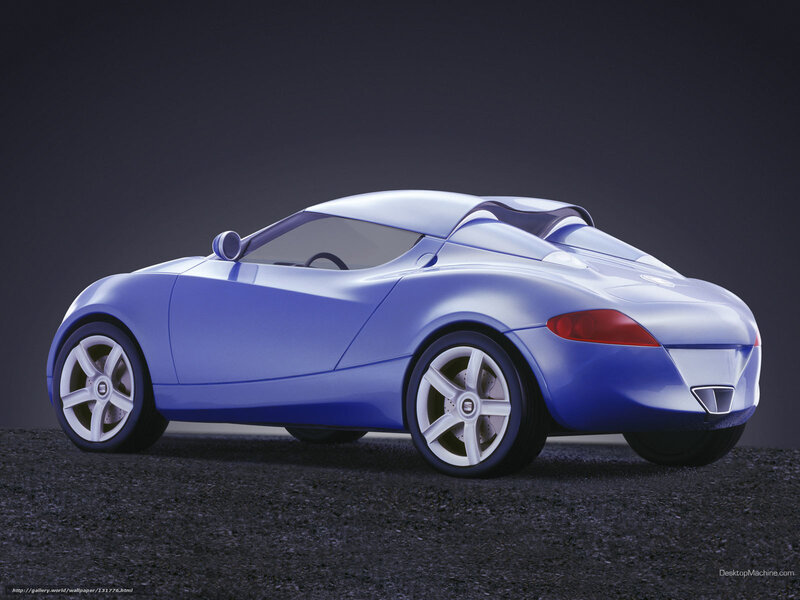 Blue Concept Car — Dramatic, 3d Render, Wheel