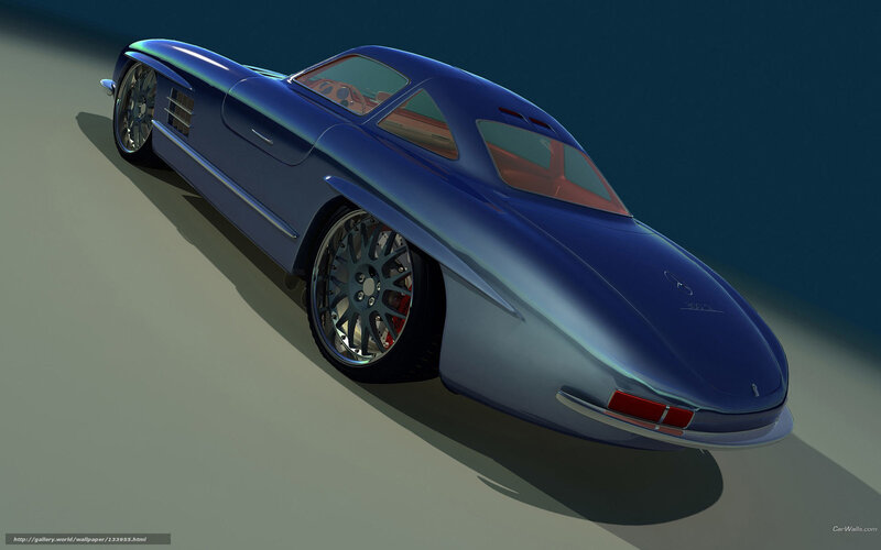 Blue Concept Car — Dramatic, 3d Render, Wheels, Windows