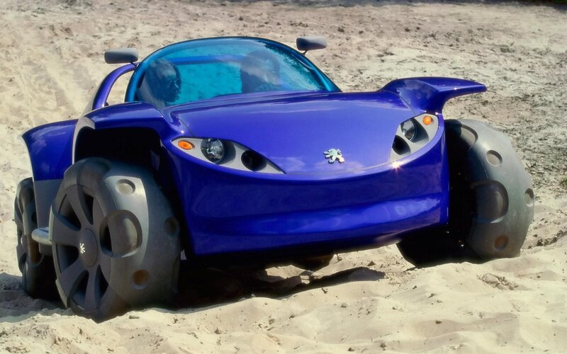 Blue Concept Car — Dramatic, Afternoon, Photograph