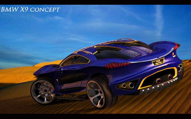 Blue Concept Car — Dramatic, Afternoon