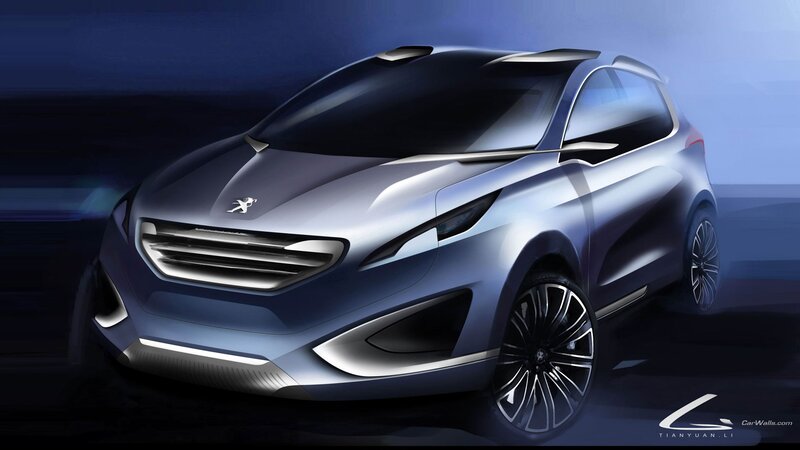 Blue Concept Car — Dramatic, Digital Art, Grille