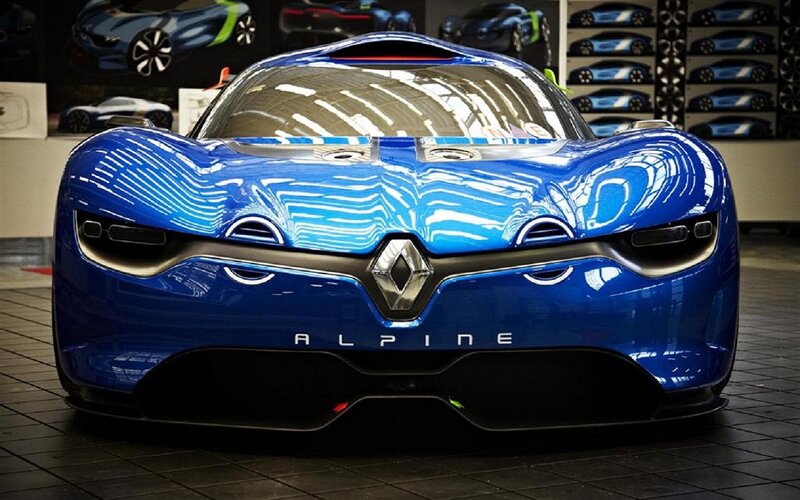 Blue Concept Car — Dramatic, Photograph, Car Display