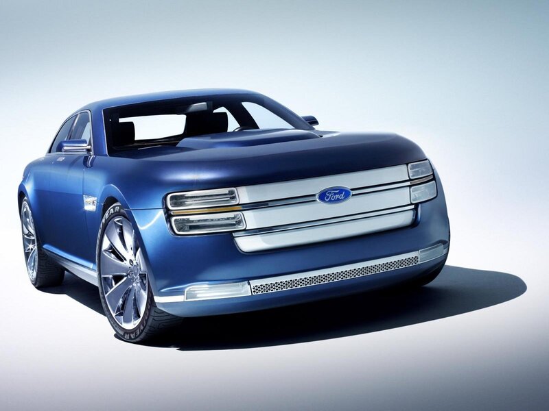 Blue Concept Car — Dramatic, Photograph, Grille, Wheel, Silver, Ford