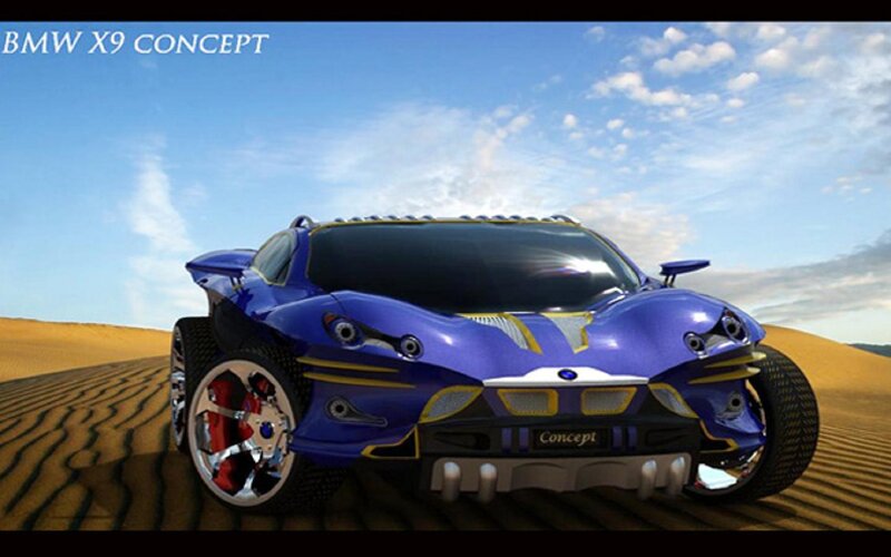 Blue Concept Car — Dramatic