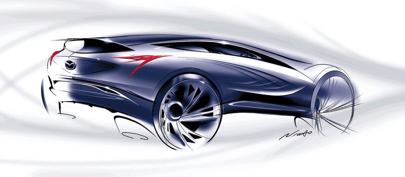 Blue Concept Car — Dynamic, Illustration