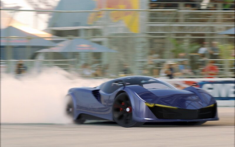 Blue Concept Car — Dynamic