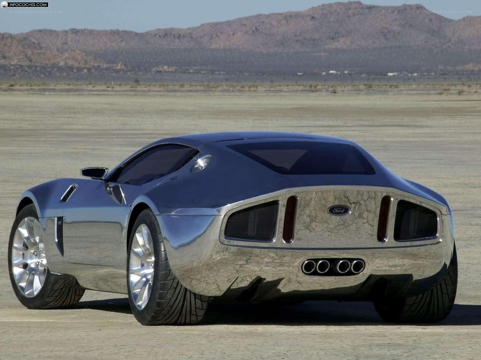 blue concept car in desert