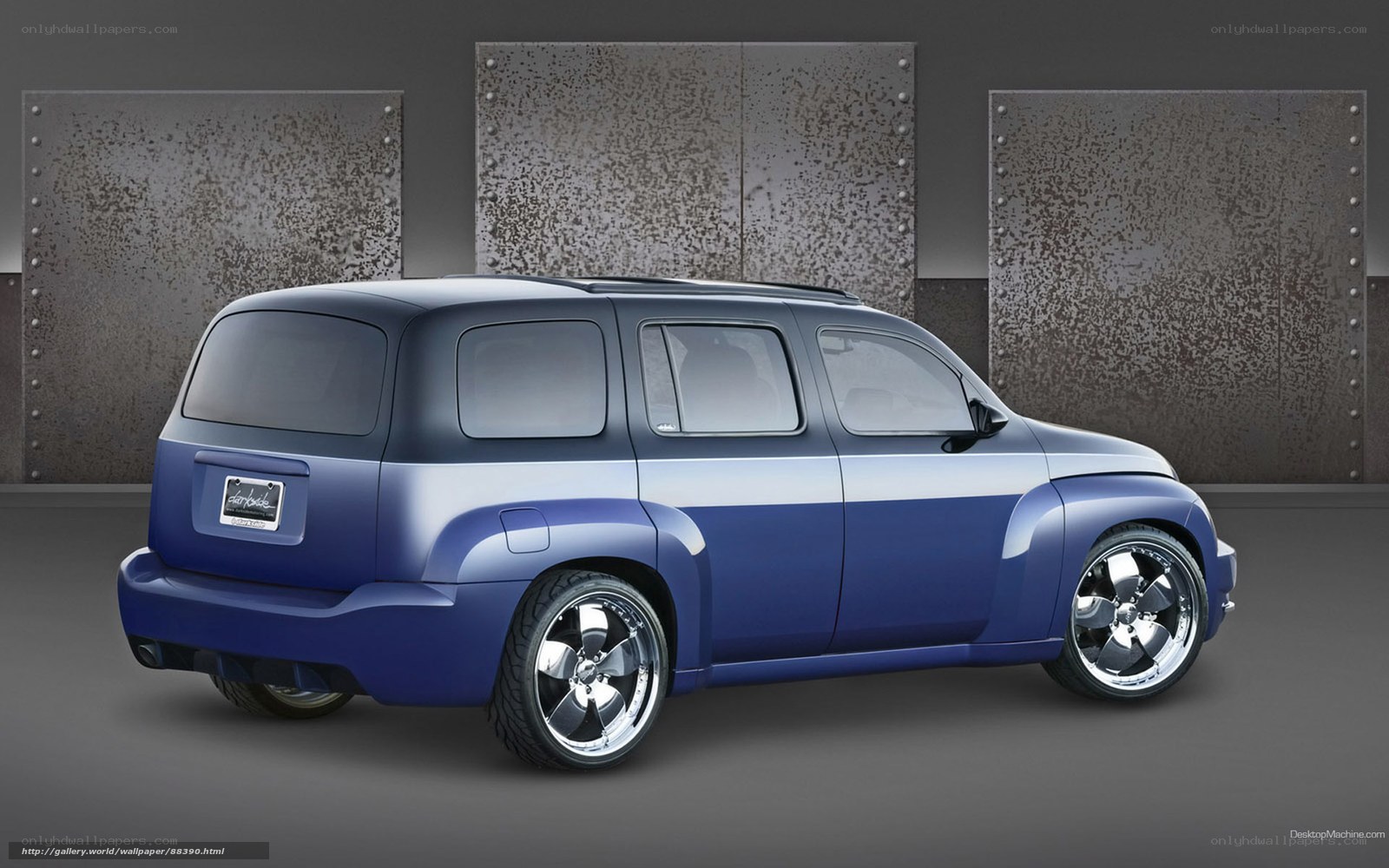 blue concept car in studio