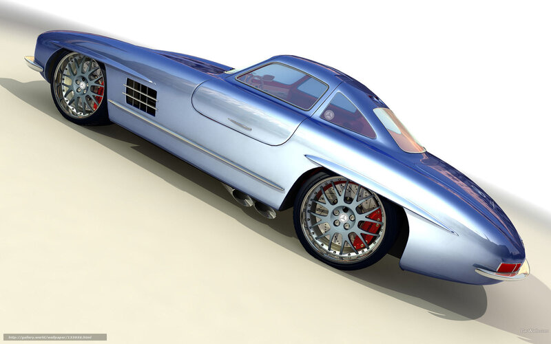 Blue Concept Car — Modern, 3d Render, Wheels