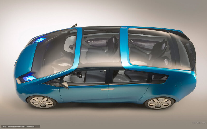 Blue Concept Car — Modern, 3d Render, Windows