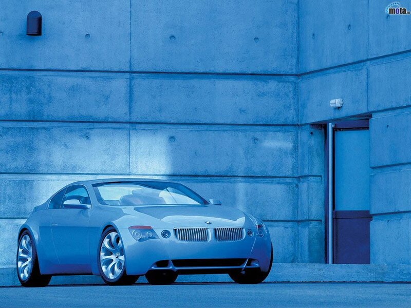 Blue Concept Car — Modern, Photograph, Building