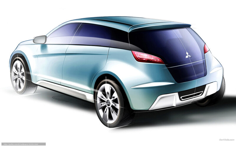 Blue Concept Car — Neutral, Illustration, Wheel