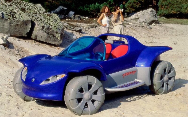 Blue Concept Car on Beach