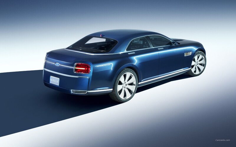 blue concept car rear view
