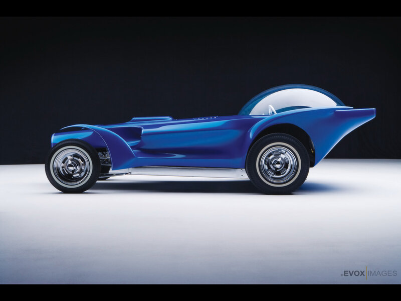 Blue concept car side profile