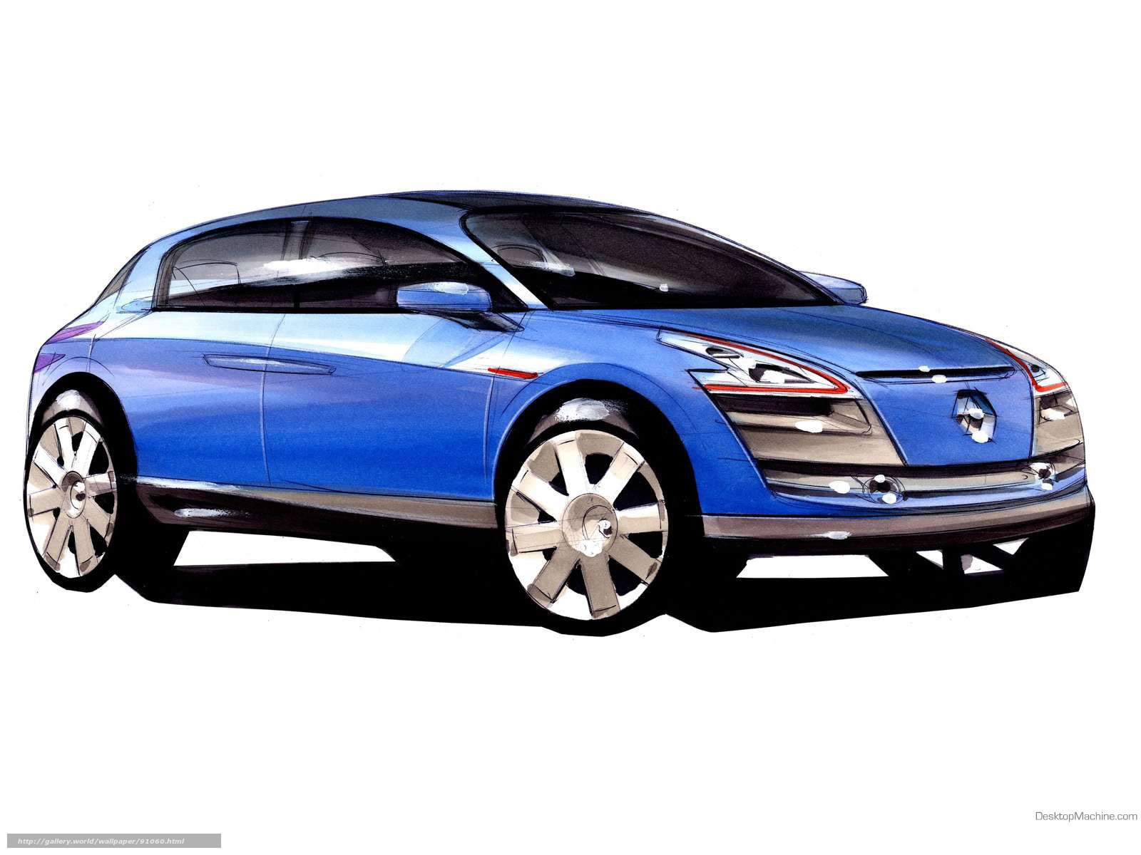 blue concept car sketch