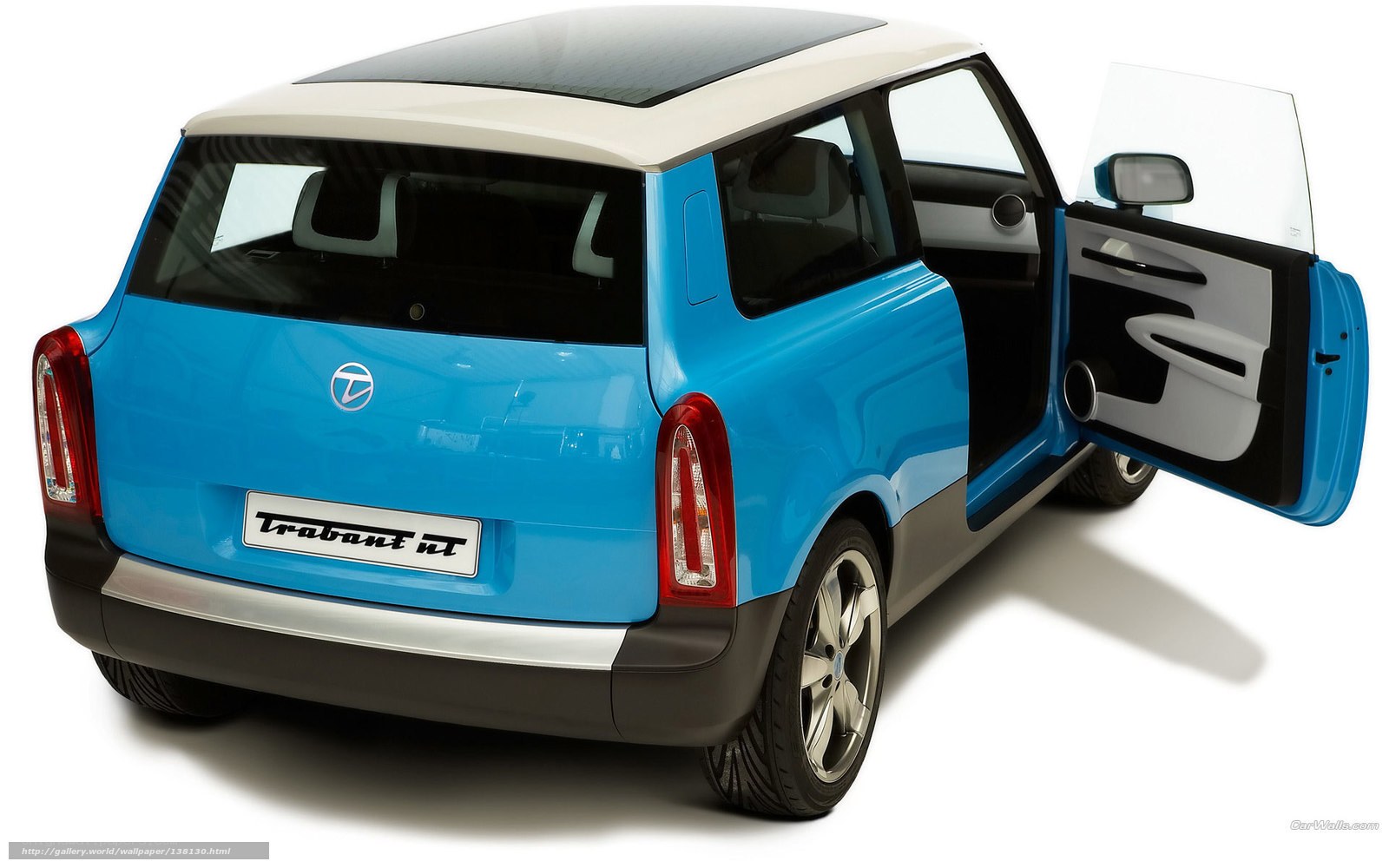 Blue concept car with open door
