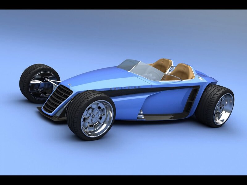 Blue concept roadster car