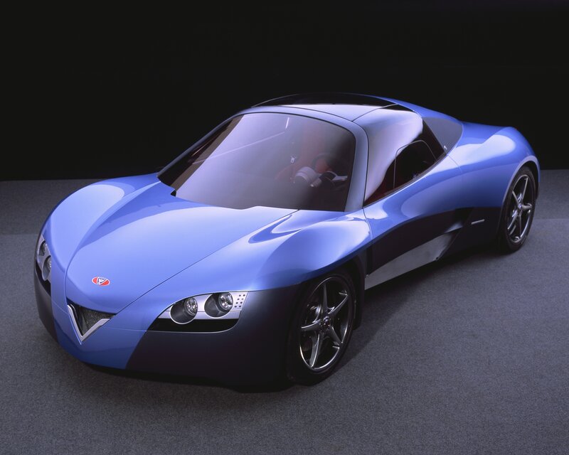 blue concept sports car