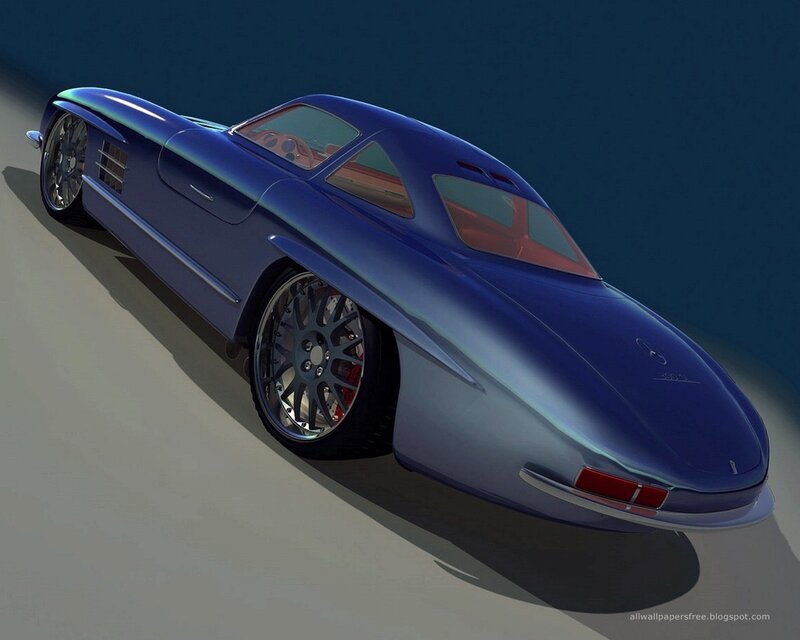 Blue concept sports car