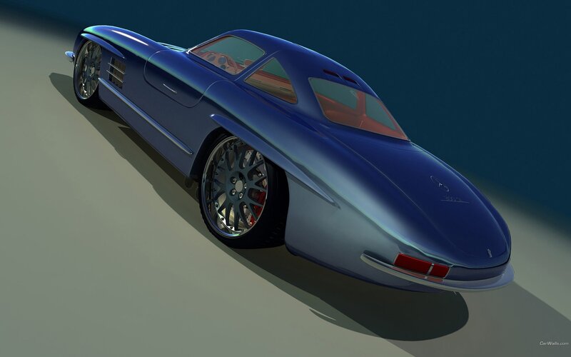 blue concept sports car