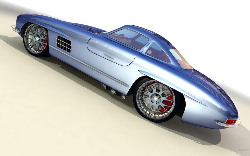 blue concept sports car