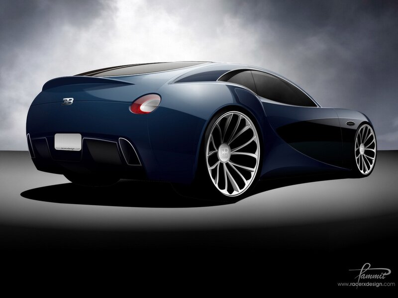 blue concept sports car