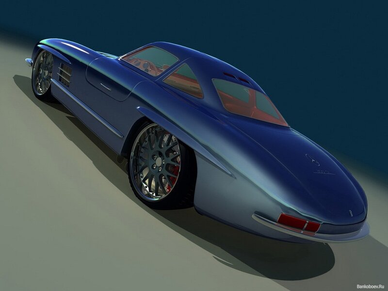 Blue concept sports car