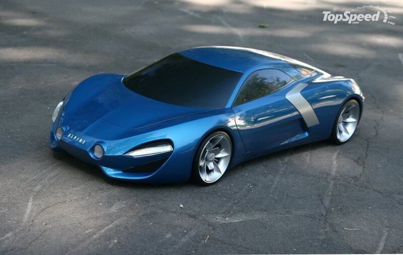 blue concept sports car